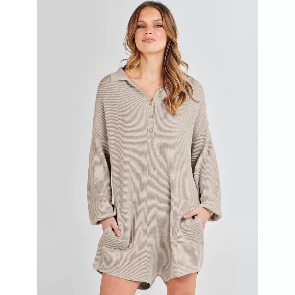 imageANRABESS Women One Piece Pajamas Sweater Rompers 2024 Spring Around House Lounging Outfits Long SLeeve Knit JumpsuitsApcicot