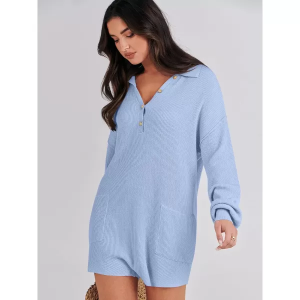 imageANRABESS Women One Piece Pajamas Sweater Rompers 2024 Spring Around House Lounging Outfits Long SLeeve Knit JumpsuitsSky