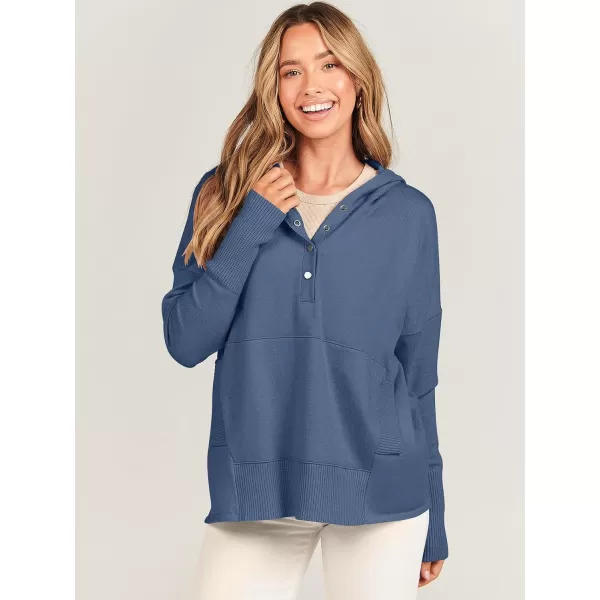 imageANRABESS Women Oversized Hoodie Sweater Long Sleeve Buttons V Neck Casual Loose Sweatshirt Hooded Pullover Fall ClothesBlue