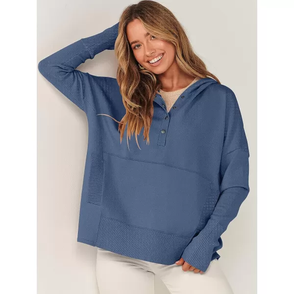 imageANRABESS Women Oversized Hoodie Sweater Long Sleeve Buttons V Neck Casual Loose Sweatshirt Hooded Pullover Fall ClothesBlue