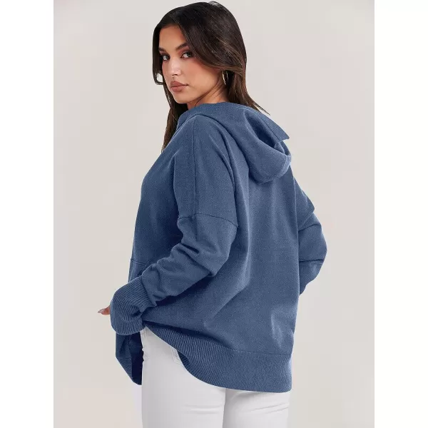 imageANRABESS Women Oversized Hoodie Sweater Long Sleeve Buttons V Neck Casual Loose Sweatshirt Hooded Pullover Fall ClothesBlue