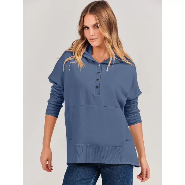 imageANRABESS Women Oversized Hoodie Sweater Long Sleeve Buttons V Neck Casual Loose Sweatshirt Hooded Pullover Fall ClothesBlue