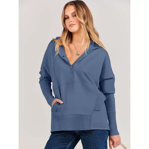 imageANRABESS Women Oversized Hoodie Sweater Long Sleeve Buttons V Neck Casual Loose Sweatshirt Hooded Pullover Fall ClothesBlue