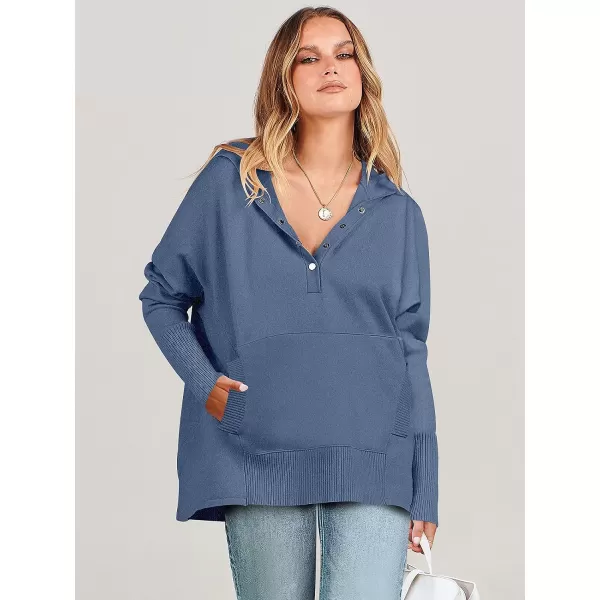 imageANRABESS Women Oversized Hoodie Sweater Long Sleeve Buttons V Neck Casual Loose Sweatshirt Hooded Pullover Fall ClothesBlue