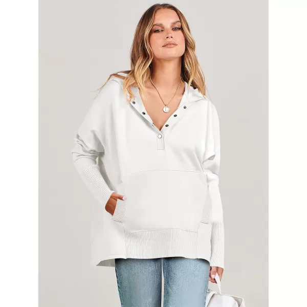 imageANRABESS Women Oversized Hoodie Sweater Long Sleeve Buttons V Neck Casual Loose Sweatshirt Hooded Pullover Fall ClothesWhite