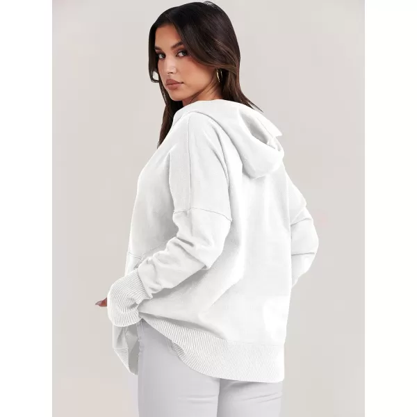 imageANRABESS Women Oversized Hoodie Sweater Long Sleeve Buttons V Neck Casual Loose Sweatshirt Hooded Pullover Fall ClothesWhite