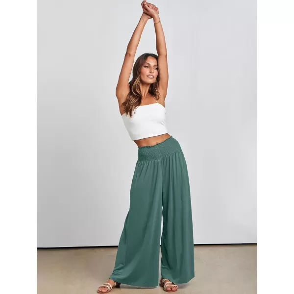 imageANRABESS Women Palazzo Pants Summer Boho Wide Leg High Waist Casual Loose Lounge Pant Trousers with PocketGrass