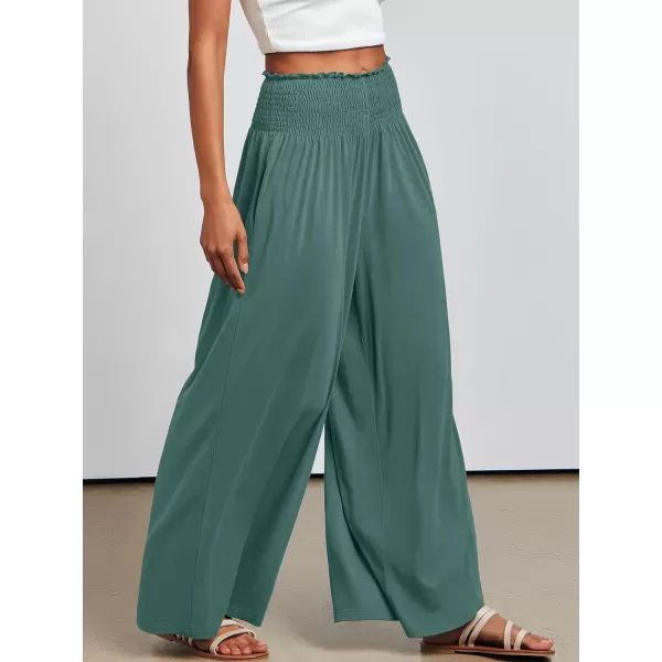 imageANRABESS Women Palazzo Pants Summer Boho Wide Leg High Waist Casual Loose Lounge Pant Trousers with PocketGrass
