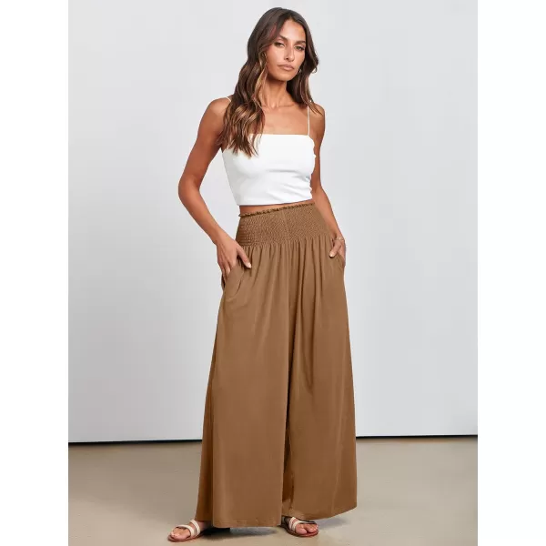 imageANRABESS Women Palazzo Pants Summer Boho Wide Leg High Waist Casual Loose Lounge Pant Trousers with PocketKhaki