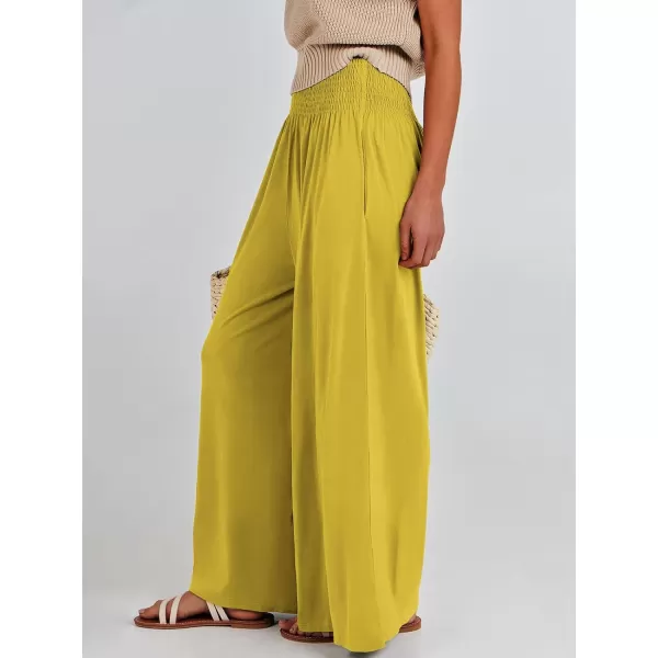 imageANRABESS Women Palazzo Pants Summer Boho Wide Leg High Waist Casual Loose Lounge Pant Trousers with PocketYellow