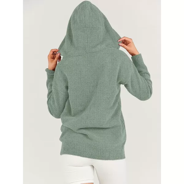 imageANRABESS Women Quarter Zip Long Sleeve Oversized Hoodie Sweater Drawsring V Neck Casual Loose Fall Sweatshirt ClothesArmy Green