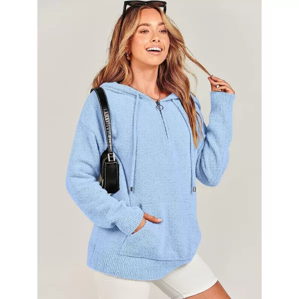imageANRABESS Women Quarter Zip Long Sleeve Oversized Hoodie Sweater Drawsring V Neck Casual Loose Fall Sweatshirt ClothesBlue