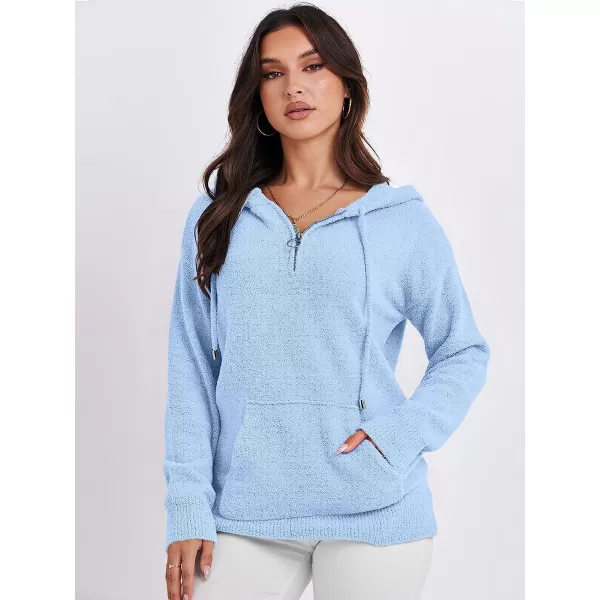 imageANRABESS Women Quarter Zip Long Sleeve Oversized Hoodie Sweater Drawsring V Neck Casual Loose Fall Sweatshirt ClothesBlue