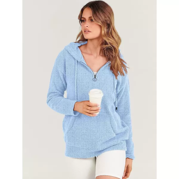 imageANRABESS Women Quarter Zip Long Sleeve Oversized Hoodie Sweater Drawsring V Neck Casual Loose Fall Sweatshirt ClothesBlue