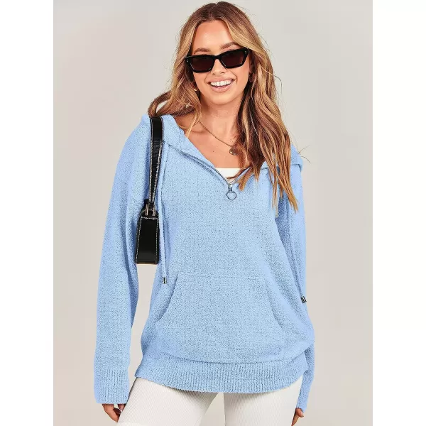 imageANRABESS Women Quarter Zip Long Sleeve Oversized Hoodie Sweater Drawsring V Neck Casual Loose Fall Sweatshirt ClothesBlue