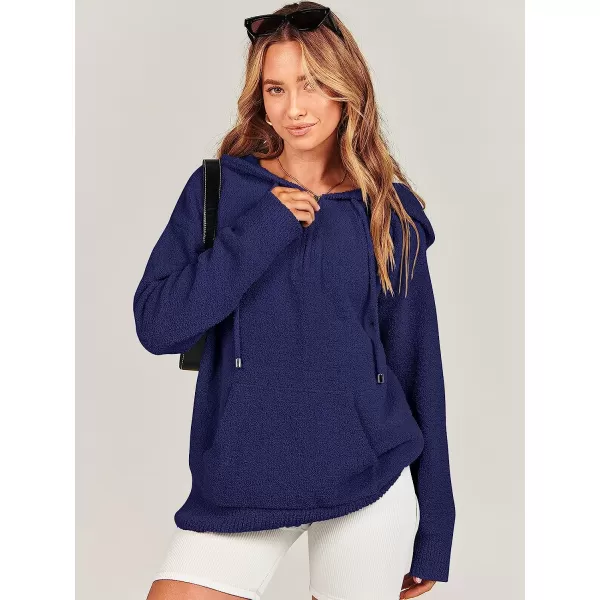 imageANRABESS Women Quarter Zip Long Sleeve Oversized Hoodie Sweater Drawsring V Neck Casual Loose Fall Sweatshirt ClothesNavy Blue