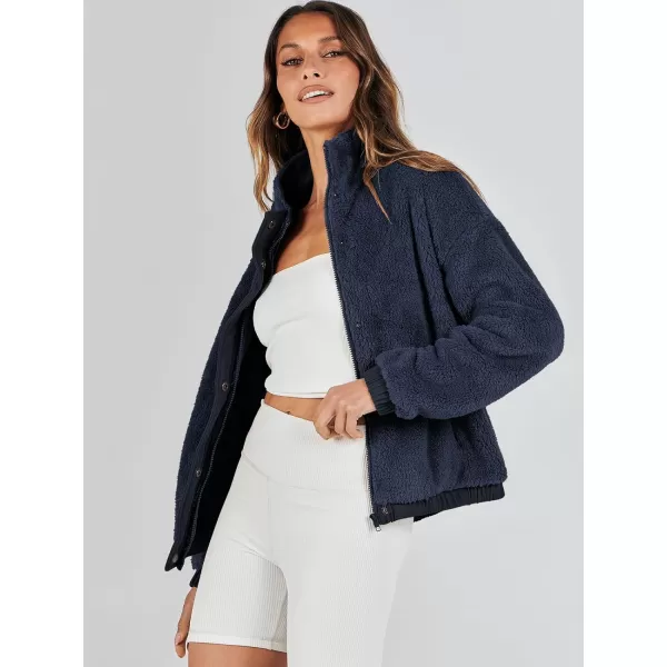 imageANRABESS Women Sherpa Fleece Jackets Casual Long Sleeve Buttons Cropped Coat Winter OutwearNavy Blue