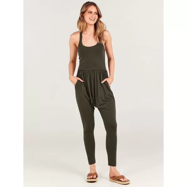imageANRABESS Women Summer Casual Loose Sleeveless Jumpsuit Romper Tank Harem Overalls Yoga OutfitsArmy Green