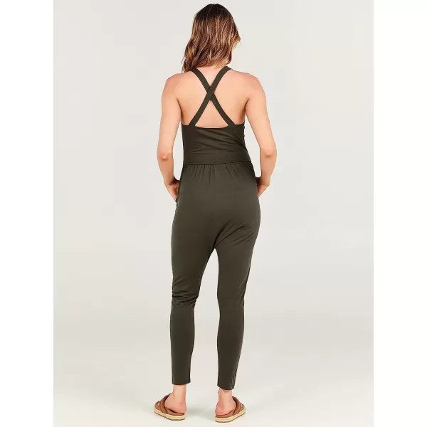 imageANRABESS Women Summer Casual Loose Sleeveless Jumpsuit Romper Tank Harem Overalls Yoga OutfitsArmy Green