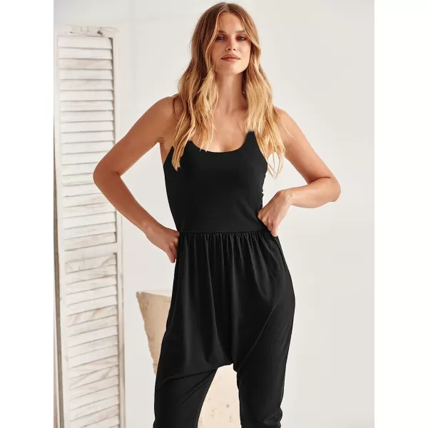 imageANRABESS Women Summer Casual Loose Sleeveless Jumpsuit Romper Tank Harem Overalls Yoga OutfitsBlack