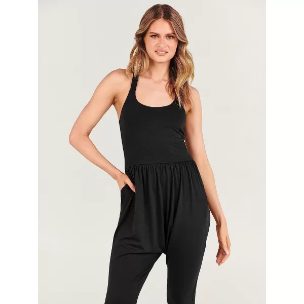 imageANRABESS Women Summer Casual Loose Sleeveless Jumpsuit Romper Tank Harem Overalls Yoga OutfitsBlack