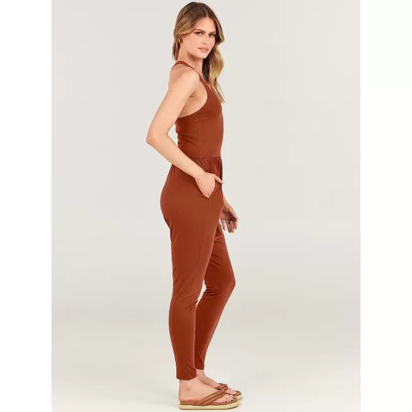 imageANRABESS Women Summer Casual Loose Sleeveless Jumpsuit Romper Tank Harem Overalls Yoga OutfitsBrick Red