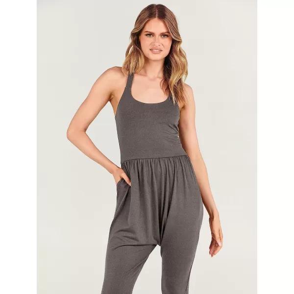 imageANRABESS Women Summer Casual Loose Sleeveless Jumpsuit Romper Tank Harem Overalls Yoga OutfitsGray