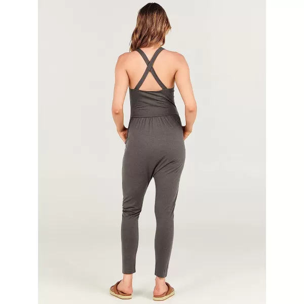 imageANRABESS Women Summer Casual Loose Sleeveless Jumpsuit Romper Tank Harem Overalls Yoga OutfitsGray