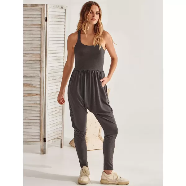imageANRABESS Women Summer Casual Loose Sleeveless Jumpsuit Romper Tank Harem Overalls Yoga OutfitsGray