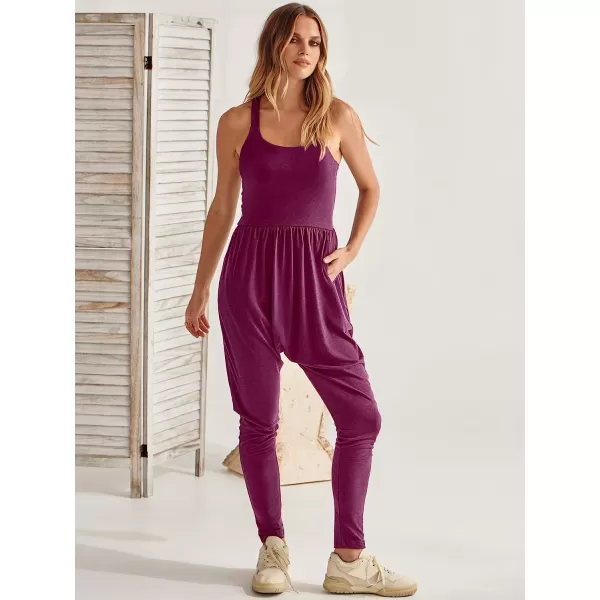 imageANRABESS Women Summer Casual Loose Sleeveless Jumpsuit Romper Tank Harem Overalls Yoga OutfitsPurple