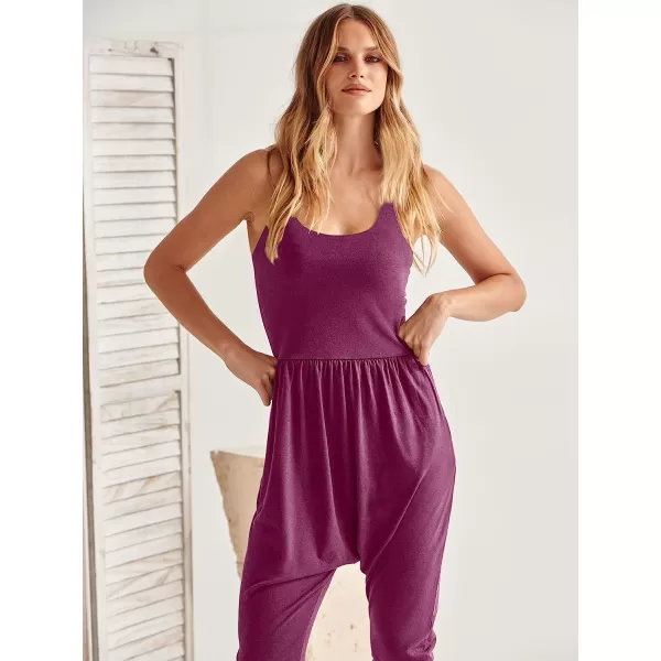 imageANRABESS Women Summer Casual Loose Sleeveless Jumpsuit Romper Tank Harem Overalls Yoga OutfitsPurple