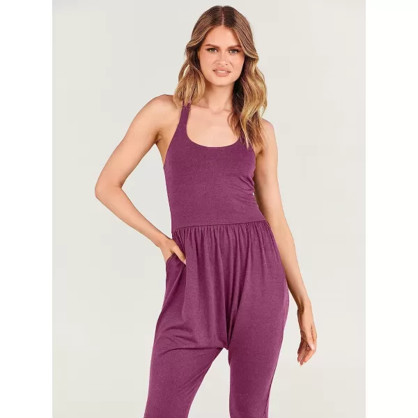 imageANRABESS Women Summer Casual Loose Sleeveless Jumpsuit Romper Tank Harem Overalls Yoga OutfitsPurple