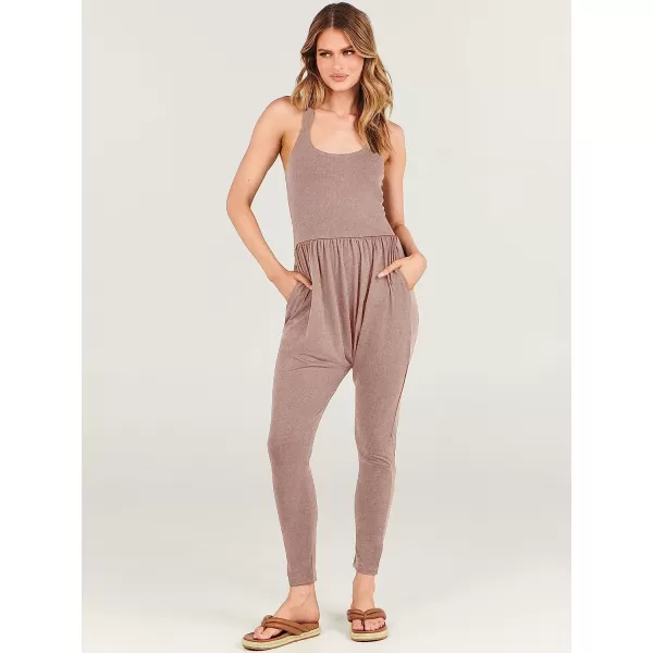 imageANRABESS Women Summer Casual Loose Sleeveless Jumpsuit Romper Tank Harem Overalls Yoga OutfitsTaupe