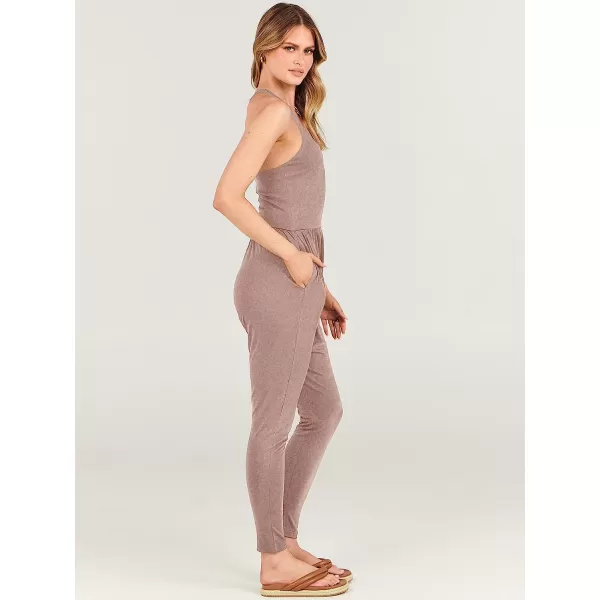 imageANRABESS Women Summer Casual Loose Sleeveless Jumpsuit Romper Tank Harem Overalls Yoga OutfitsTaupe