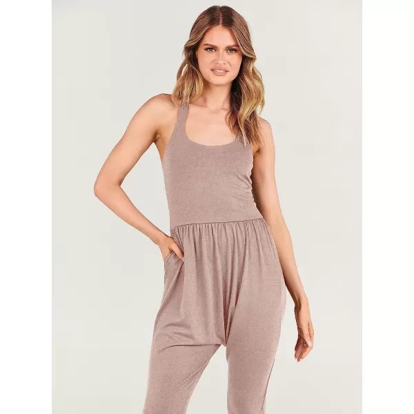 imageANRABESS Women Summer Casual Loose Sleeveless Jumpsuit Romper Tank Harem Overalls Yoga OutfitsTaupe