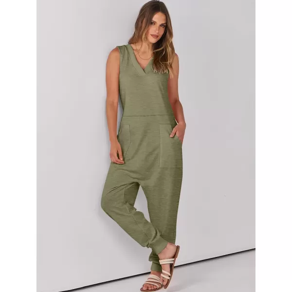 imageANRABESS Women Summer Casual Sleeveless V Neck Harem Jumpsuits One Piece Outfits Baggy Loose Lounge Rompers JumperArmy Green