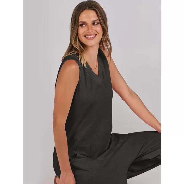 imageANRABESS Women Summer Casual Sleeveless V Neck Harem Jumpsuits One Piece Outfits Baggy Loose Lounge Rompers JumperBlack