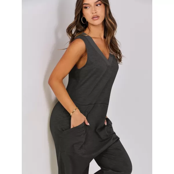imageANRABESS Women Summer Casual Sleeveless V Neck Harem Jumpsuits One Piece Outfits Baggy Loose Lounge Rompers JumperBlack