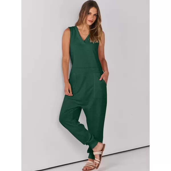 imageANRABESS Women Summer Casual Sleeveless V Neck Harem Jumpsuits One Piece Outfits Baggy Loose Lounge Rompers JumperDeep Green