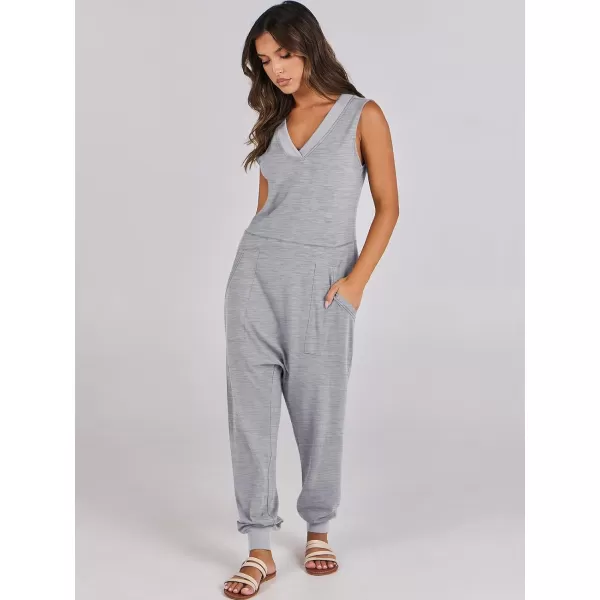 imageANRABESS Women Summer Casual Sleeveless V Neck Harem Jumpsuits One Piece Outfits Baggy Loose Lounge Rompers JumperGrey