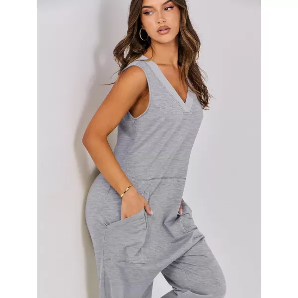 imageANRABESS Women Summer Casual Sleeveless V Neck Harem Jumpsuits One Piece Outfits Baggy Loose Lounge Rompers JumperGrey