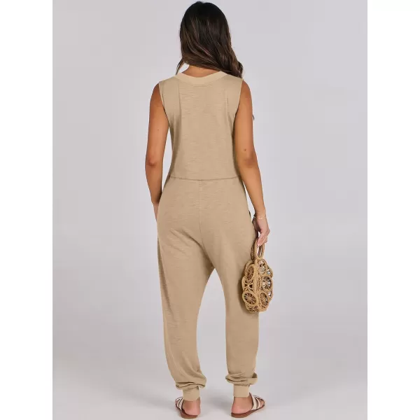 imageANRABESS Women Summer Casual Sleeveless V Neck Harem Jumpsuits One Piece Outfits Baggy Loose Lounge Rompers JumperKhaki