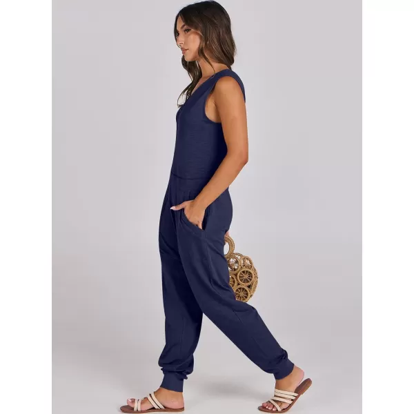 imageANRABESS Women Summer Casual Sleeveless V Neck Harem Jumpsuits One Piece Outfits Baggy Loose Lounge Rompers JumperNavy Blue