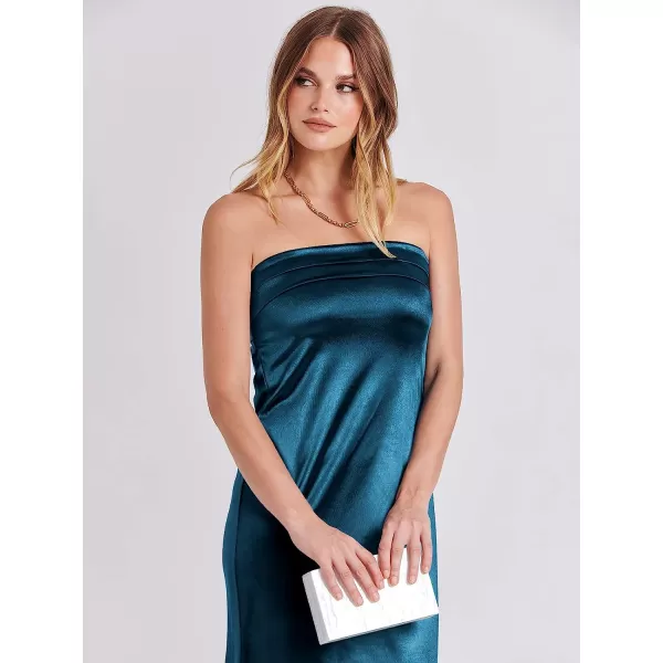 imageANRABESS Women Summer Satin Strapless Formal Dress Sexy Backless Bodycon Wedding Cocktail Party Maxi DressDeep Blue