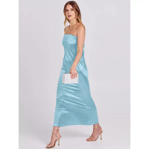 imageANRABESS Women Summer Satin Strapless Formal Dress Sexy Backless Bodycon Wedding Cocktail Party Maxi DressLight Blue