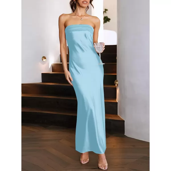 imageANRABESS Women Summer Satin Strapless Formal Dress Sexy Backless Bodycon Wedding Cocktail Party Maxi DressLight Blue