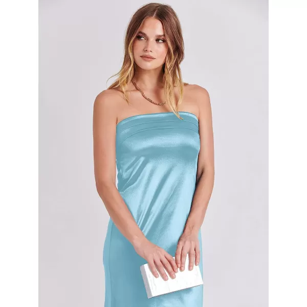 imageANRABESS Women Summer Satin Strapless Formal Dress Sexy Backless Bodycon Wedding Cocktail Party Maxi DressLight Blue