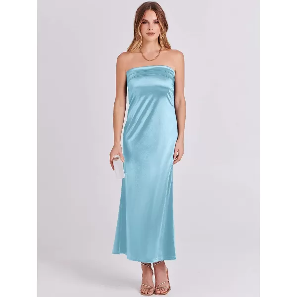 imageANRABESS Women Summer Satin Strapless Formal Dress Sexy Backless Bodycon Wedding Cocktail Party Maxi DressLight Blue
