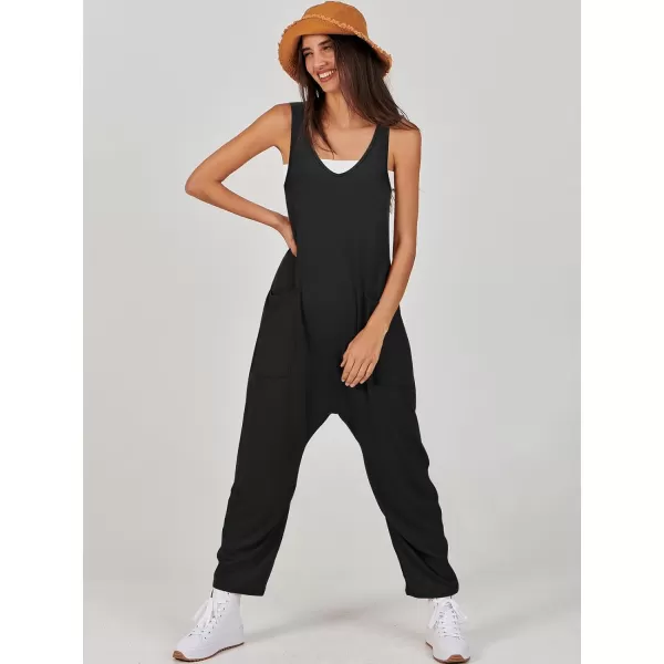 imageANRABESS Women Summer Sleeveless Casual Loose Baggy V Neck Jumpsuit Romper OutftsBlack