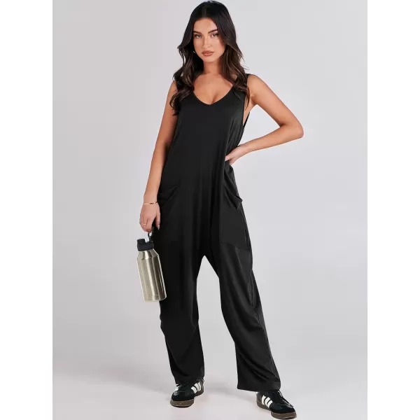 imageANRABESS Women Summer Sleeveless Casual Loose Baggy V Neck Jumpsuit Romper OutftsBlack